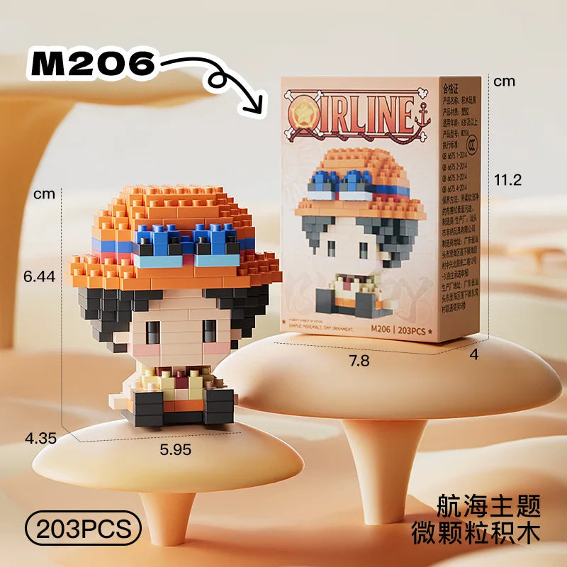 ONE PIECE 3D Anime Model Assembly Mini Bricks Figure Toys