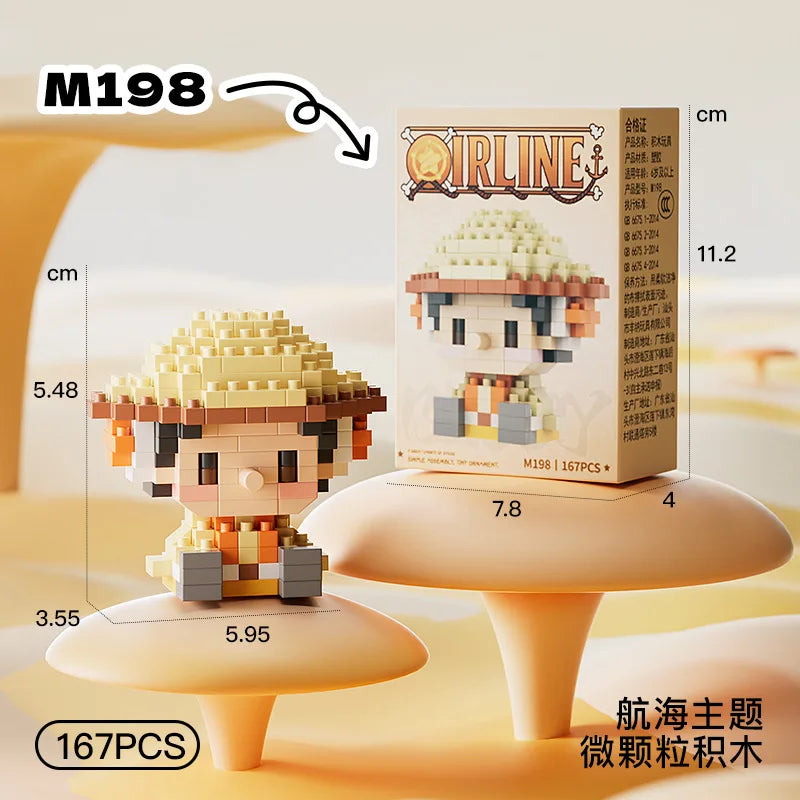 ONE PIECE 3D Anime Model Assembly Mini Bricks Figure Toys